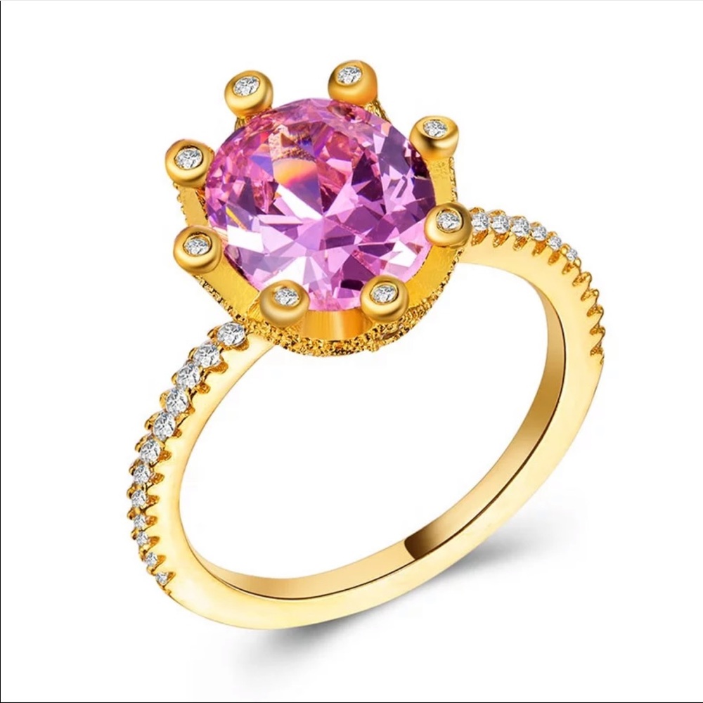 *NEW*18K Gold Plated Cubic Zircon Elegant Ring - Picture 2 of 2